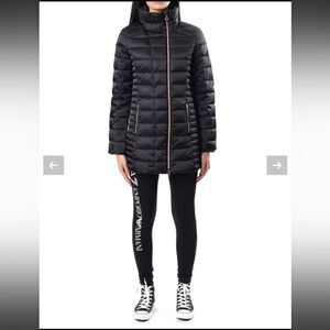 Emporio Armani EA7 Womens Black Long Down Jacket